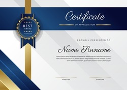 Certificate of appreciation template with clean elegant vector border design for multi-purpose business or education needs