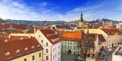 View on old town in Bratislava city and the main square,Bratislava,Slovakia
