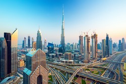 Amazing Dubai skyline with luxury city center, Dubai, United Arab Emirates