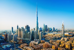 Amazing view on Dubai downtown skyscrapers, Dubai, United Arab Emirates