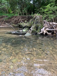 Creek water flowing through Beaver Creek in Ohio
