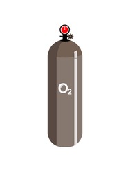 Oxygen cylinder tank realistic vector artwork. Realistic vector art of Oxygen cylinder Isolated on white background. Medical Oxygen. Corona patients need oxygen. 
