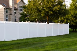 white vinyl fence outdoor backyard home private green