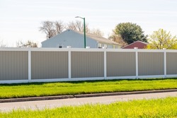 white and gray vinyl fence close up dressing residentia plastic privacy outdoor