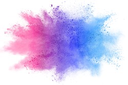abstract colorful powder splatted background on white background.