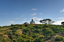 View of Old Point Loma Lighthouse in Cabrillo National Monument in San Diego, California