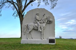 17th Pennsylvania Cavalry Memorial monument at the Gettysburg National Military Park, Pennsylvania.