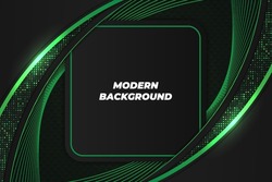 Modern background black and green with element