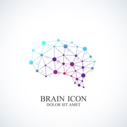 Colorful Vector Template Brain Logo. Creative concept design icon.