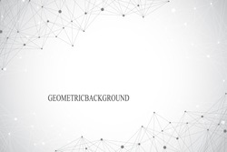 Geometric abstract background with connected line and dots. Graphic background for your design. Vector illustration.