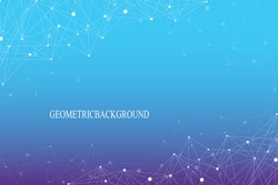 Geometric abstract background with connected line and dots. Molecular structure dna or neuron composition. Graphic background for your design. Vector illustration.