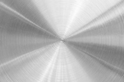 Stainless steel aluminum circular brushed metal texture background circle shape silver color photo object design