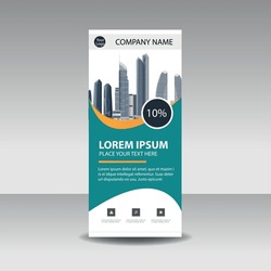 Banner roll-up, stand vector, graphic template for exhibition, conference, accommodation advertising information and photos. Business concept, vector background-5x2ft 6x3ft