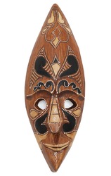 Wooden african mask on a white