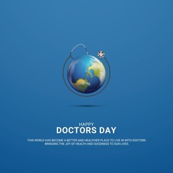 International happy Doctor's Day , Happy Doctor's day, 
3D illustration. Stethoscope and globe  concept. 
