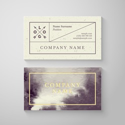 Trendy watercolor cross processing business card template. High quality design element