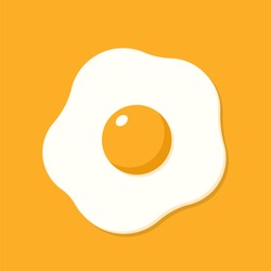 Fried egg. Vector illustration in cartoon flat style