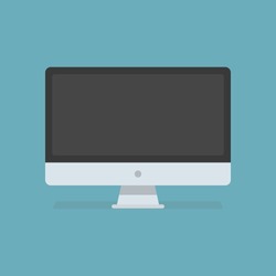 Vector laptop. Personal computer in flat style. Desktop computer. Computer icon isolated on background