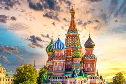 St. Basil's Cathedral ancient architecture on Red Square in Moscow City, Beautiful ancient architecture building in Moscow City, St. Basil's Cathedral church Cathedral of Vasily the Blessed, Russia.