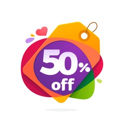 Vector design element for 50% off price tag.