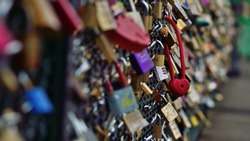 Love locks on Pont des Arts bridge in Paris