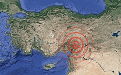 Turkey earthquake map and earthquake signal