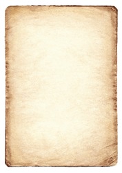 Old paper isolated on white background