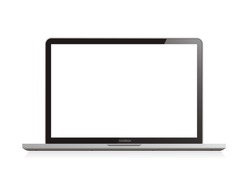 Laptop realistic computer in mockup style. Laptop isolated on a white background. Vector illustration