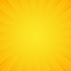 Pop art background. Pattern yellow colored. Comic sunbeam background. Vector illustration. EPS 10