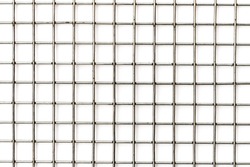 steel, iron, metal mesh on a white background, a square cell