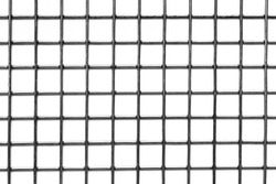 steel square grid on a white background