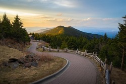 The winding path leading up to the top of Mount Mitchell in North Carolina