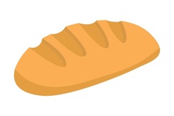 Bread loaf or bread roll flat vector color icon for food apps and websites