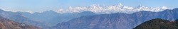 Himalaya, panoramic view of Indian Himalayas, great Himalayan range, Uttarakhand India, view from Mussoorie road, Gangotri range