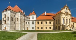 Zeliv Premonstratensian monastery, Trckuv hrad and Abbey, baroque architecture by Jan Blazej Santini Aichel, Pelhrimov District in the Vysocina Region of the Czech Republic