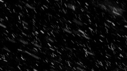 Falling down real snowflakes, heavy snow, snowstorm weather, shot on black background, matte, wide angle, isolated, perfect for digital composition, post-production.