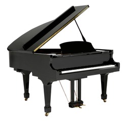 Grand piano black with clipping path