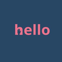 Vector/illustration/poster of hello with hi five symbol. Hand gesture with hello word.