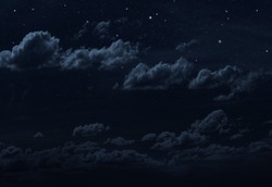 Starry night sky background. Blue colors