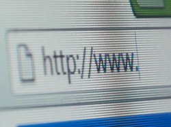 Internet browser close up. Http://www typed on browser.