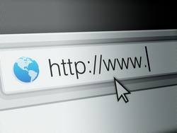 Closeup of browser bar with curser and http typed in