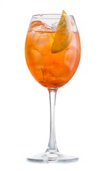 cocktail aperol spritz isolated on white
