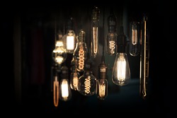 light bulbs in the dark