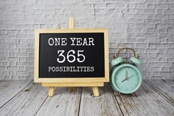 One year 365 Possibilities text message motivational and inspiration quote