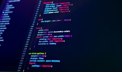 Code background in editor. Web programming with css coding