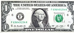Large fragment of the Obverse side of 1 one dollar bill banknote series 2013 with the portrait of president George Washington, American money banknote, vintage retro, United States of America