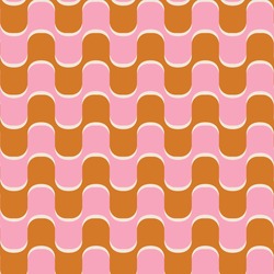 70s retro vintage wavy pattern in gold and pink