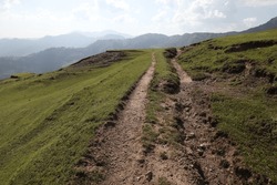 Pedestrian trail in mountainous areas.