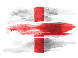 England flag painted on white paper with watercolor