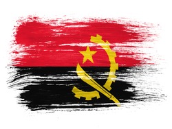 Angola. Angolan flag  on white background